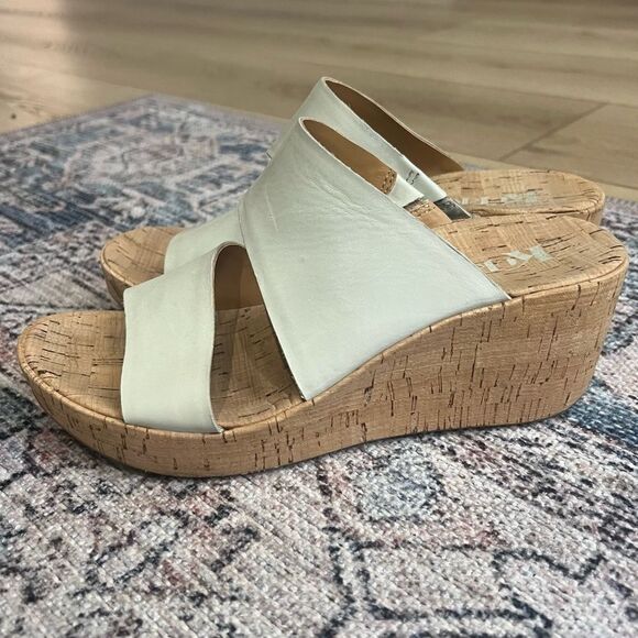 Korks Leather and Cork Wedge Sandal Tan Neutral Size 40.5 Women’s 9 Shoes - Picture 1 of 9